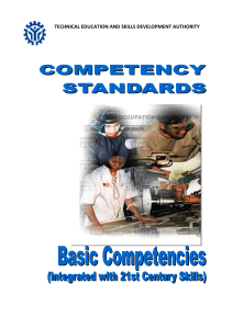 TESDA Basic Competencies: 21st Century Skills & Standards (NC I-V)