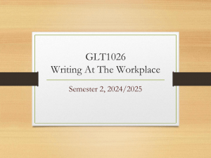GLT1026 Writing At The Workplace Course Outline 2024/2025