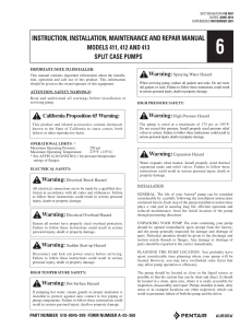 Aurora Split Case Pump Installation & Maintenance Manual