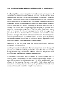 Social Media Misinformation: Should Platforms Be Accountable?