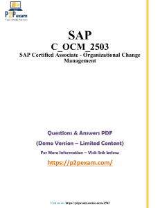 SAP C_OCM_2503 Exam Questions & Answers (Demo)