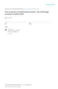 Technology Acceptance Model (TAM) & User Acceptance