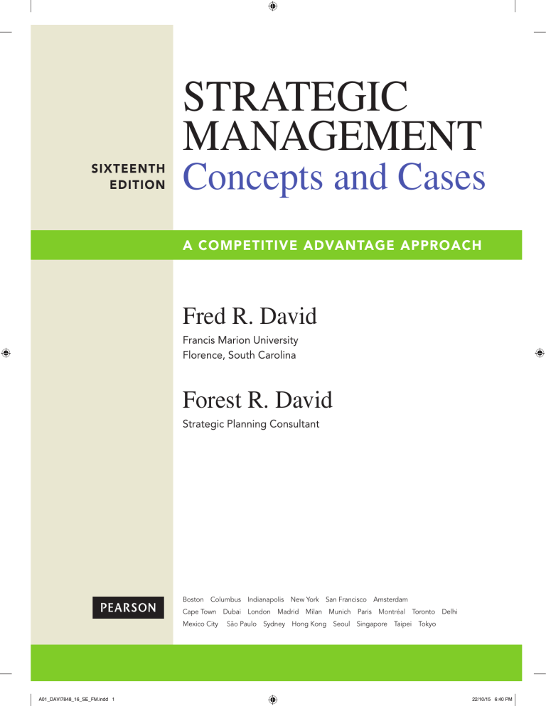 Strategic Management: Concepts and Cases - Competitive Advantage