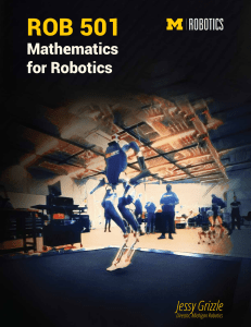 Mathematics for Robotics: Lecture Notes