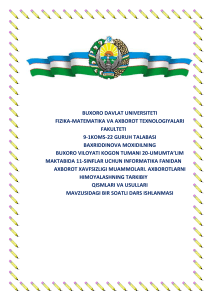 O'rta maktab uchun axborot xavfsizligi dars ishlanmasi