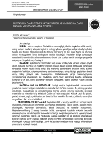 Uzbek Sculpture & International Cultural Relations