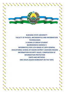 Information Security Lesson Workshop for 11th Grade