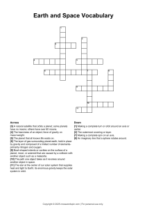 Earth and Space Vocabulary Crossword Puzzle