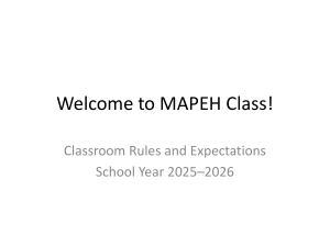 MAPEH Classroom Rules & Expectations 2025-2026