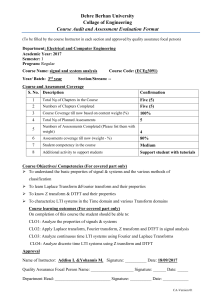 Signal & System Analysis Course Audit - Debre Berhan University