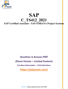 SAP C_TS412_2021 Exam Questions & Answers (Demo)