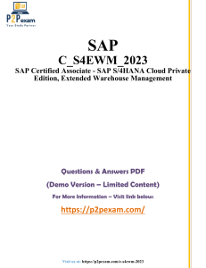 SAP EWM C_S4EWM_2023 Exam Questions & Answers