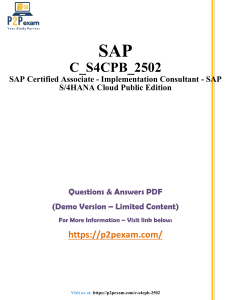 SAP C_S4CPB_2502 Exam Questions & Answers (Demo)