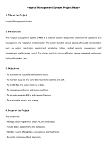 Hospital Management System Project Report