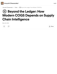 Supply Chain Intelligence: Modern COGS Optimization