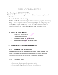 Water Storage Systems: Drawings, Installation & Testing