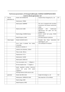 Shangchai&Kangfu 350KW Marine Diesel Generator Specs