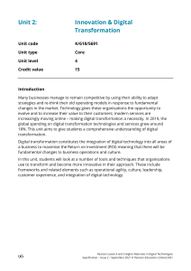 Innovation & Digital Transformation Unit Specification