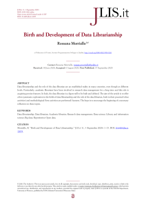 Data Librarianship: Nascita e Sviluppo