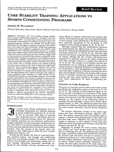Core Stability Training: Sports Conditioning Applications