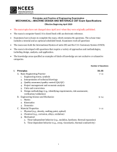 PE Mechanical Exam Specs: Machine Design & Materials CBT
