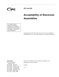 IPC-A-610G: Acceptability of Electronic Assemblies Standard