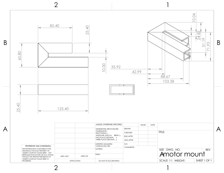 Motor Mount Engineering Drawing
