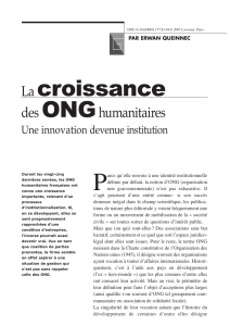 Croissance des ONG humanitaires : institutionnalisation et gestion
