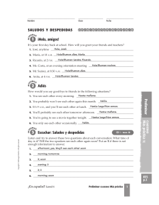 Spanish Greetings & Farewells Worksheet