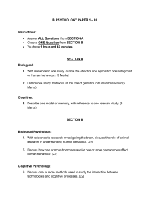 IB Psychology Paper 1 HL Exam Questions
