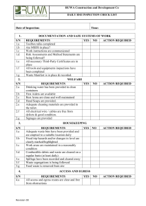 Daily HSE Inspection Checklist - Construction Safety
