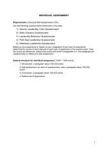 Leadership Self-Assessment Assignment