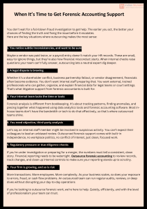 When to Outsource Forensic Accounting Support