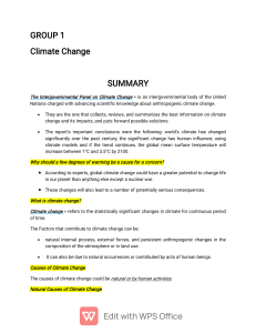 Climate Change Summary: Causes, Effects, and Solutions