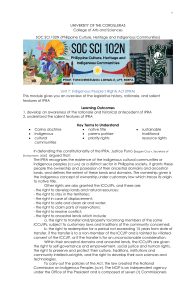 IPRA: Indigenous People's Rights Act - Module Overview