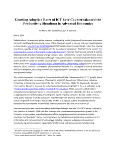 ICT Adoption & Productivity Slowdown in Advanced Economies