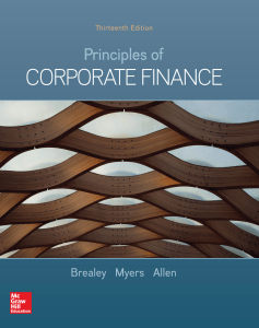 Principles of Corporate Finance Textbook, 13th Edition