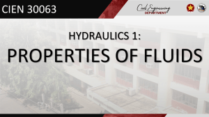 Hydraulics 1: Properties of Fluids Presentation