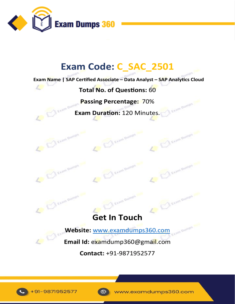 SAP Analytics Cloud Data Analyst Certification Exam Questions SAP Analytics Cloud Data Analyst Certification Exam Questions