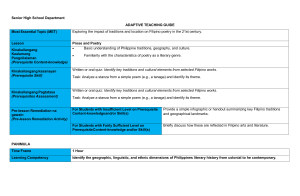 Filipino Poetry: Traditions & Location - Teaching Guide