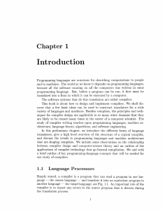 Compiler Design: Introduction to Language Processors