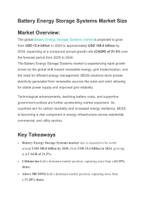 Battery Energy Storage Systems (BESS) Market Report