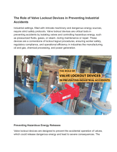 Valve Lockout Devices: Preventing Industrial Accidents