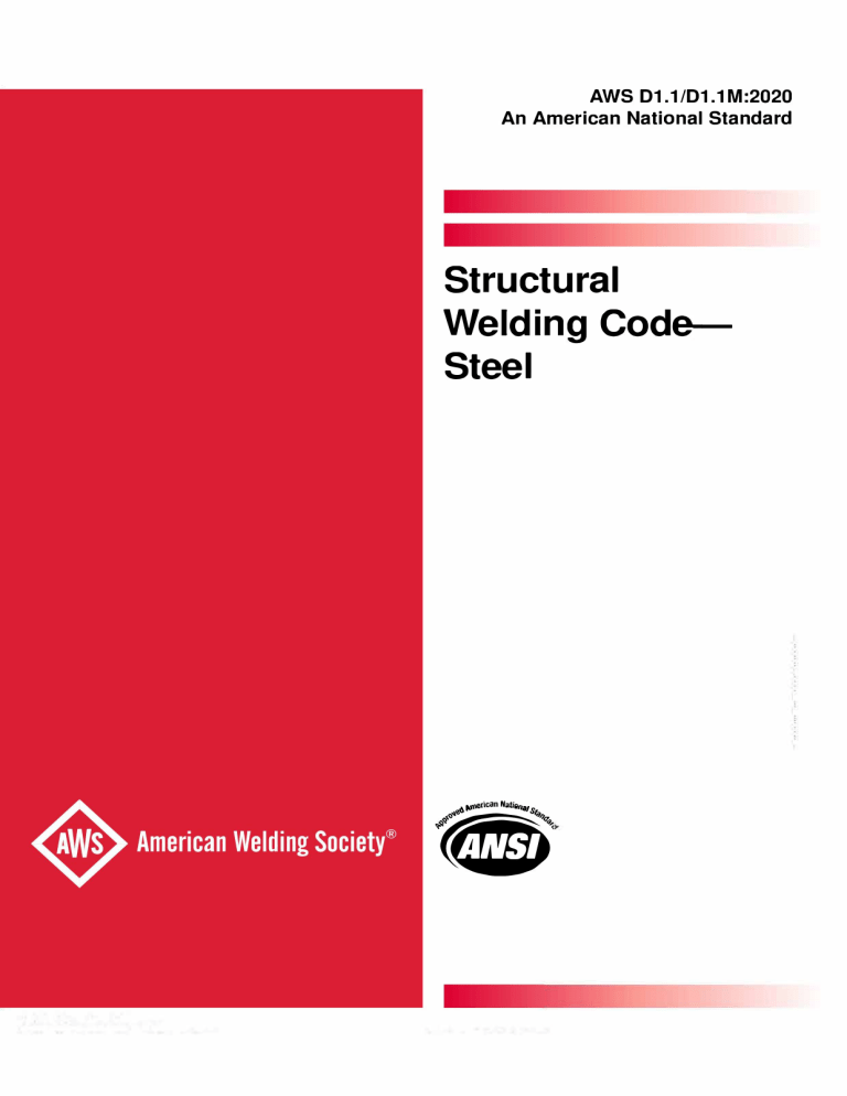 AWS D1.1 Structural Welding Code - Steel