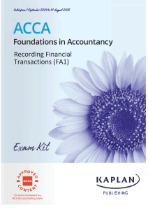 ACCA FA1 Exam Kit: Recording Financial Transactions
