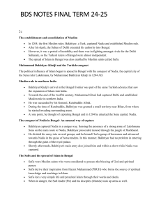 Muslim Rule in Bengal & Mughal Empire Decline Notes