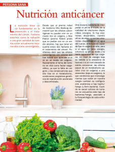 Nutrici&oacute;n Antic&aacute;ncer: Consejos de Dieta y Estilo de Vida
