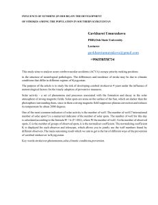 Sunshine & Stroke Risk in Southern Kyrgyzstan