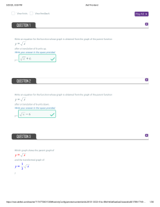 Square Root Function Transformations Worksheet