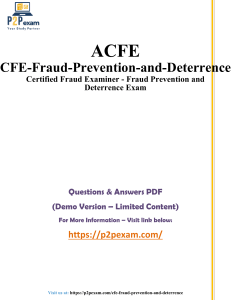 CFE Fraud Prevention Exam: Questions & Answers (Demo)